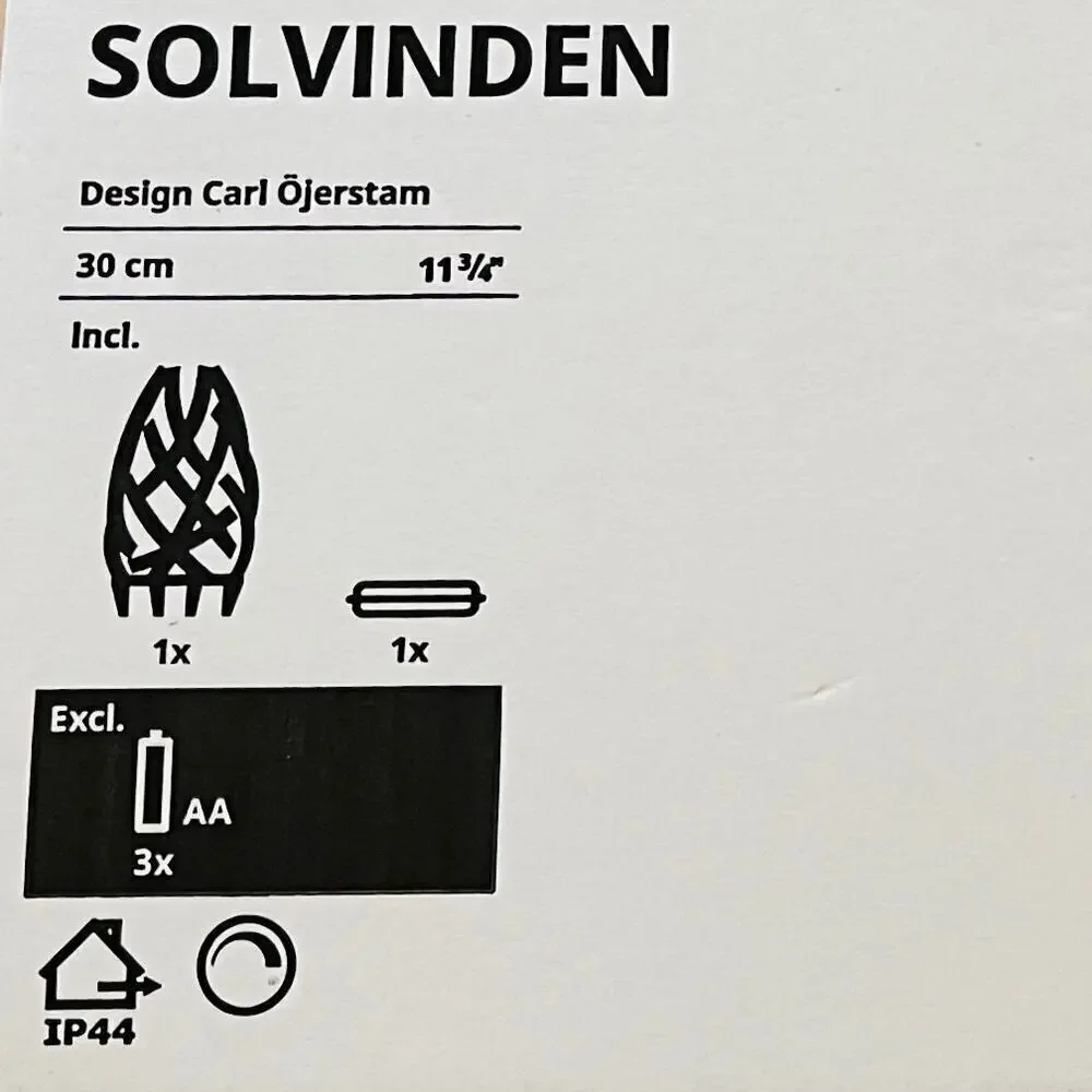 IKEA SOLVINDEN LED Table Lamp, Battery Operated/Outdoor, 11 3/4 